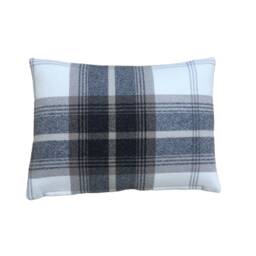 Handmade Tartan Plaid Cushion Cover Balmoral Charcoal Grey Tweed Pillow - thumbnail 2