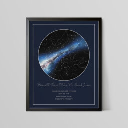 Night Sky Print Star Custom Map Personalize First Anniversary Gift Him Her Framed Celestial Unique 1St Paper Wedding Constellation - thumbnail 1