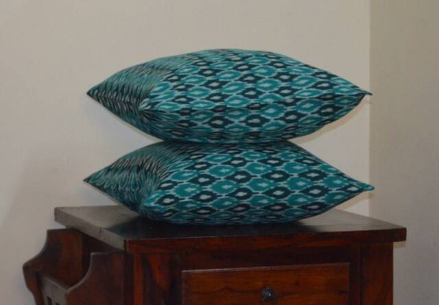 Ikat Cotton Cushion Cover/Sham 18 - image 1