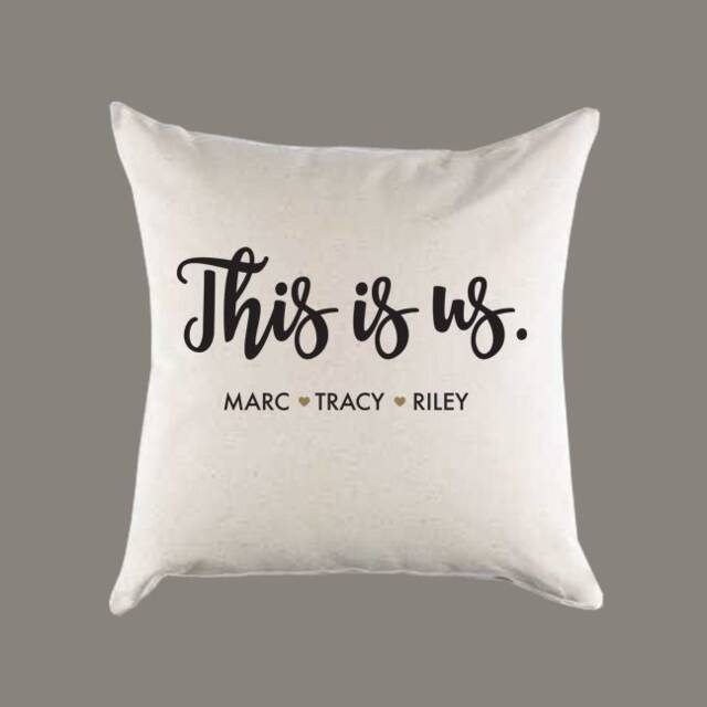 This Is Us Family Names Personalized Canvas Pillow Or Cover - Throw Home Decor Modern Farmhouse Gift - image 1
