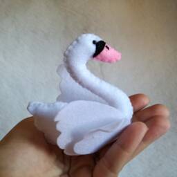 Swan Ornament Name Banner Swan Name Felt Bow Birth Idea Gift Christmas Bedroom Letters Princess - thumbnail 3