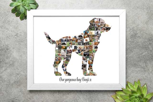 Personalized Dog Photo Collage, Custom Pet Portrait, Unique Memorial Gift - image 1