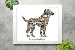 Personalized Dog Photo Collage, Custom Pet Portrait, Unique Memorial Gift - thumbnail 1