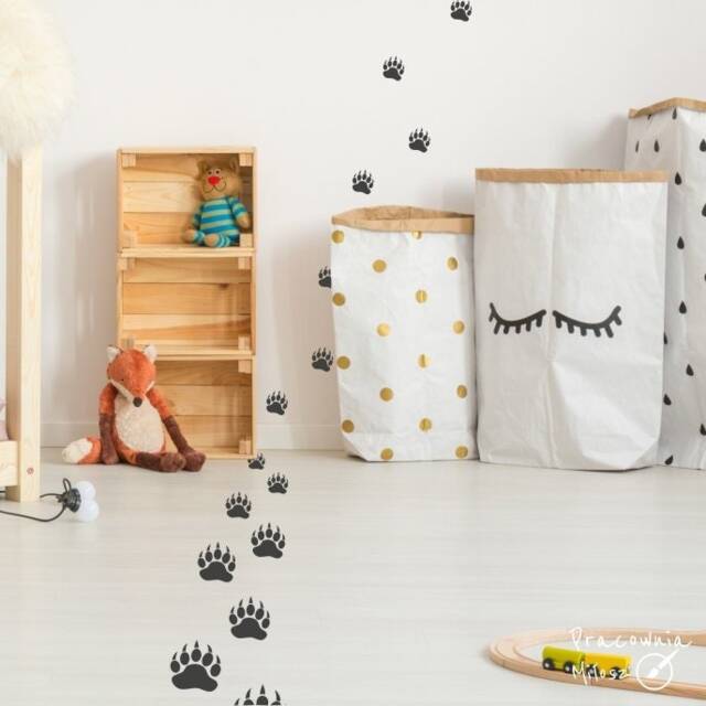 Bear Paw Stickers On The Wall & Floor, Footsteps Bear, Teddy Bear Decals, Paws 94Nw - image 1
