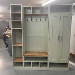 Boot Room/Hall Bench Real New Wood 180cm Wide & Just 35cm Deep Great For Narrow Space Hallway Cloakroom Furniture Kent Showroom - thumbnail 2