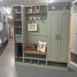 Boot Room/Hall Bench Real New Wood 180cm Wide & Just 35cm Deep Great For Narrow Space Hallway Cloakroom Furniture Kent Showroom - thumbnail 4