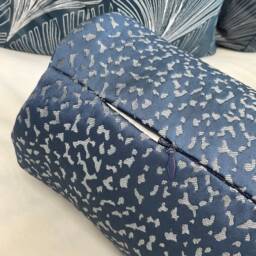 "Luxury Cushion Bolster , Navy Cylinder 16"" X 6" - thumbnail 3