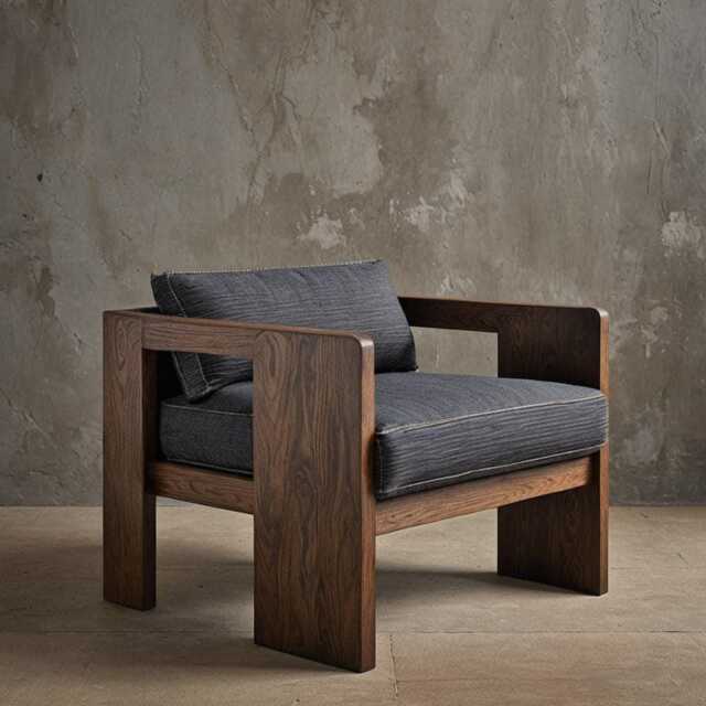 Handcrafted Solid Wood Armchair - Modern Lounge Chair, Mid-Century Armchair, Oak & Walnut, Minimalist Reading Furniture - image 1