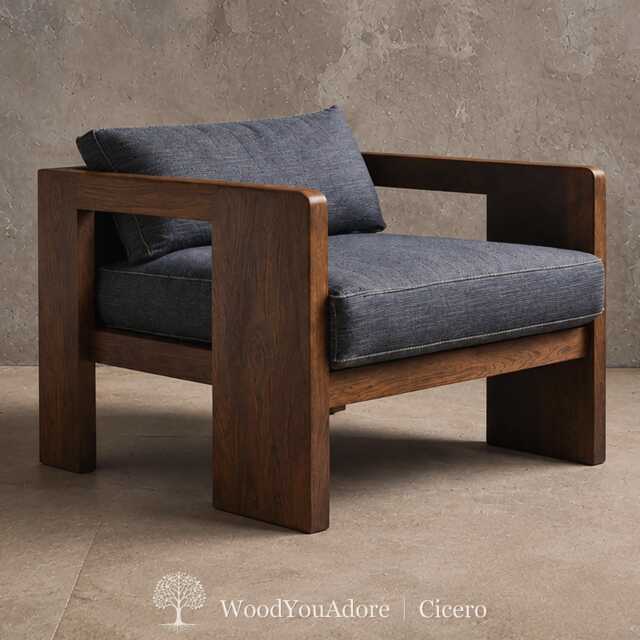 "Handcrafted Solid Wood Armchair ""Cicero" - image 1