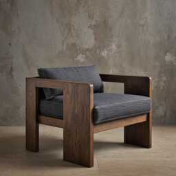 Handcrafted Solid Wood Armchair - Modern Lounge Chair, Mid-Century Armchair, Oak & Walnut, Minimalist Reading Furniture - thumbnail 1