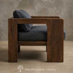 "Handcrafted Solid Wood Armchair ""Cicero" - thumbnail 2