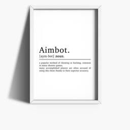 Gaming Print - Game Gift Room Decor Gamer Gifts Boys Bedroom Aimbot Definition Poster Teen - thumbnail 2