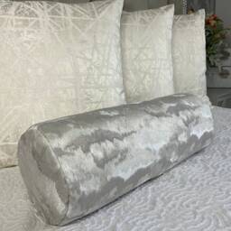 "Silver Bolster, Luxury Cushion, Modern Pillow , Bed Cushion 16"" X 6"