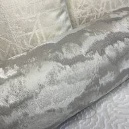 "Silver Bolster, Luxury Cushion, Modern Pillow , Bed Cushion 16"" X 6" - thumbnail 3