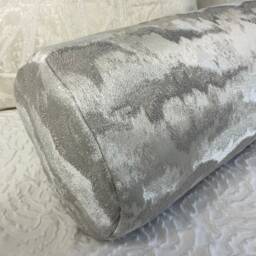 "Silver Bolster, Luxury Cushion, Modern Pillow , Bed Cushion 16"" X 6" - thumbnail 4