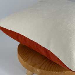 Orange & Cream Chenille Pillowcase, Double Sided Color Pillowcase, Decorative Pillow Cover - thumbnail 2