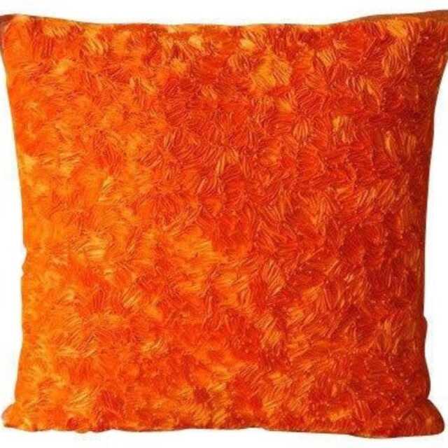 "Decorative Orange Euro Pillow Cover 24""x24""/26""x26" - image 1