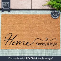 Personalized Family Home Doormat - Couples Custom Welcome Mat Realtor Gift New - thumbnail 1