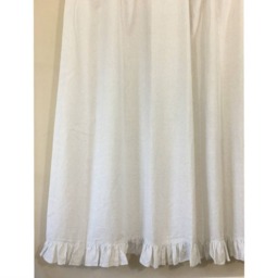 Stone Grey & White Ticking Striped Linen Shower Curtain With Self Ruffles, 72x72, 72x85, 72x94 Or Custom Size - thumbnail 2