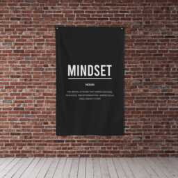 Mindset Definition Motivational Banner, Entrepreneur Art, Home Office Decor, Inspirational Signs, Minimalist Wall Art Motivation - thumbnail 2