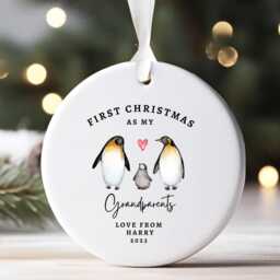 Personalised First Christmas As Grandparents Tree Decoration - Ornament Bauble - thumbnail 3