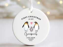 Personalised First Christmas As Grandparents Tree Decoration - Ornament Bauble - thumbnail 1