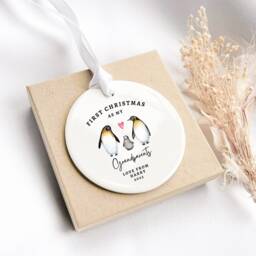 Personalised First Christmas As Grandparents Tree Decoration - Ornament Bauble - thumbnail 2