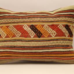 Throw Lumbar Kilim Pillow, 14x20 in - 35x50 cm Boho Pillowcover Kilim Cushion Cover, Tribal Pillow 4Bef-414 - thumbnail 2