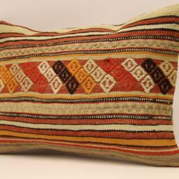 Throw Lumbar Kilim Pillow, 14x20 in - 35x50 cm Boho Pillowcover Kilim Cushion Cover, Tribal Pillow 4Bef-414 - thumbnail 3