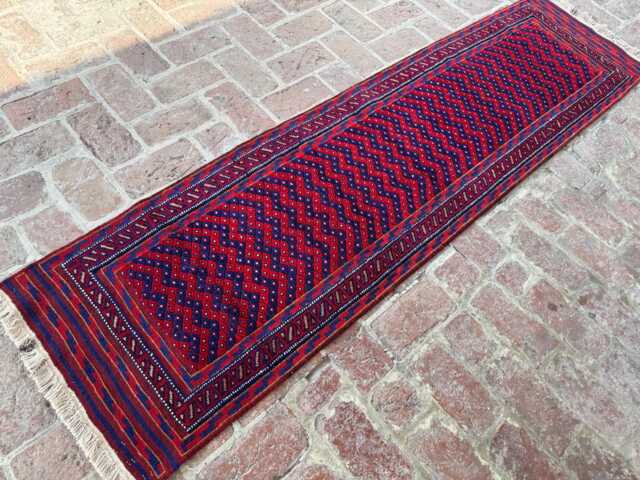 2x8 Large Handmade Wool Runner - Afghan Oriental Tribal Rug Vintage Boho Floral Turkmen Ziegler Design Kitchen, Living Room, Bedroom - image 1