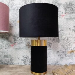 Black Lampshade in Velvet With Silver Lining, Large Plain Ceiling Lightshade - thumbnail 3