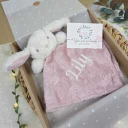 Personalised Baby Comforter With Embroidered Name. Gift Ready Security Blanket - thumbnail 2