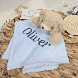 Personalised Baby Comforter With Embroidered Name. Gift Ready Security Blanket - thumbnail 4