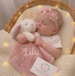 Personalised Baby Comforter With Embroidered Name. Gift Ready Security Blanket