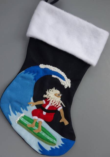 "Surfing Christmas Stocking""Surfing Santa" - image 1