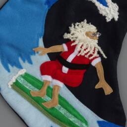 "Surfing Christmas Stocking""Surfing Santa" - thumbnail 2
