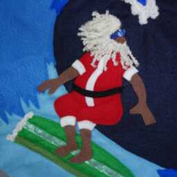 "Surfing Christmas Stocking""Surfing Santa" - thumbnail 3