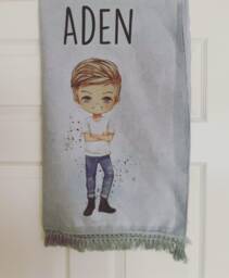 Personalized Character Beach Towel With Tassels
