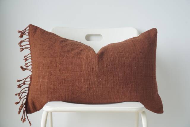 Terracotta Hand Woven Pillow Cover - image 1
