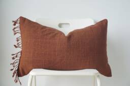 Terracotta Hand Woven Pillow Cover - thumbnail 1