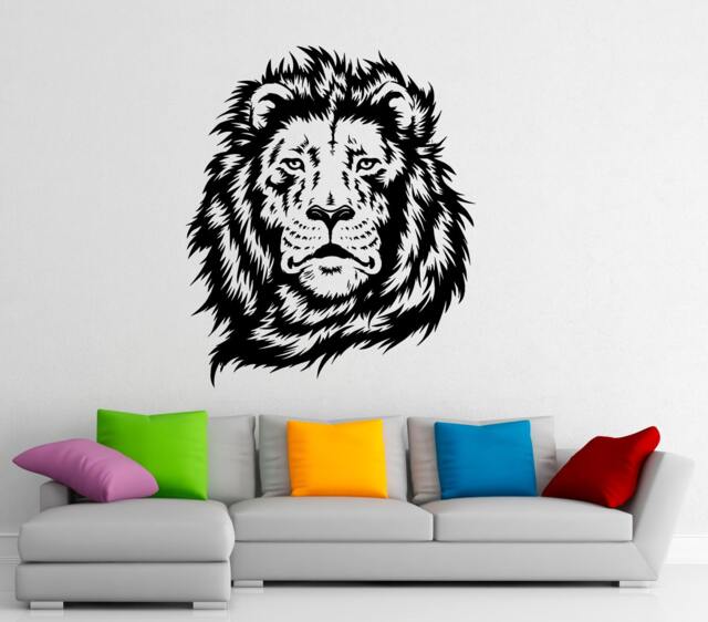 Lion Wall Decal Vinyl Stickers Wild Cat Pride Animals Home Interior Design Art Murals Bedroom Decor - 4L01N - image 1