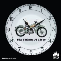 cmc Bsa Bantam D1 125Cc - Classic Motorbike Illustrated Fine Bone China Clock - thumbnail 1