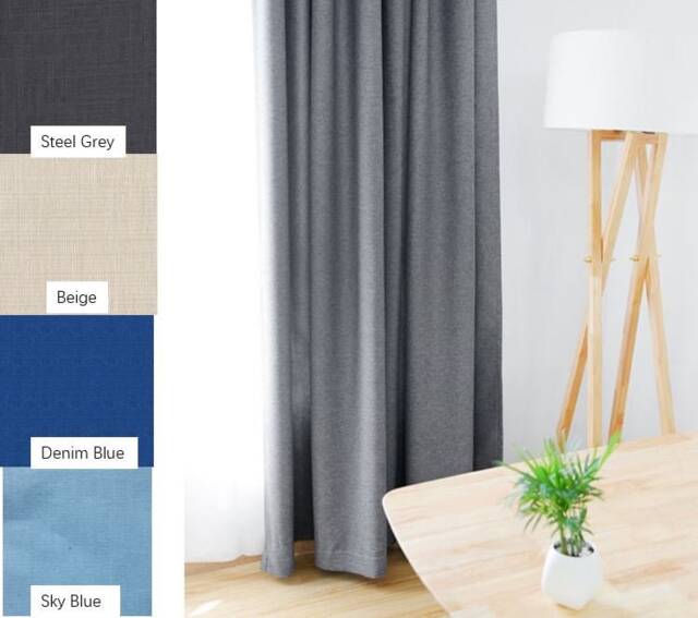 Blackout Curtains, Multiple Colors in White, Tan Gray Blue, Green, Brown, Custom Chenille Curtains Weave Heavy Weight - image 1