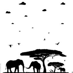 Elephant Family Wall Decal African Savanna Nursery Decor - thumbnail 2