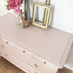 stag Pink Chest Of Drawers, Pale Pink, Sideboard, Midcentury, Sideboard - thumbnail 3