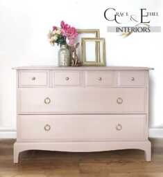 stag Pink Chest Of Drawers, Pale Pink, Sideboard, Midcentury, Sideboard - thumbnail 1