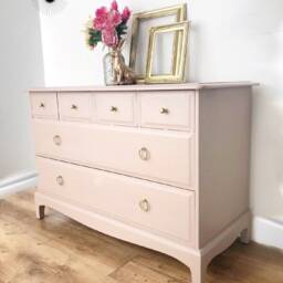 stag Pink Chest Of Drawers, Pale Pink, Sideboard, Midcentury, Sideboard - thumbnail 2