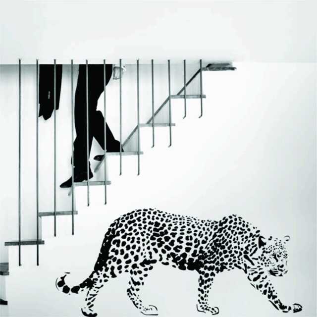 Huge 135cm Leopard Wild-Cat-Animal Vinyl Wall Art-sticker - Home Bedroom Decor - image 1