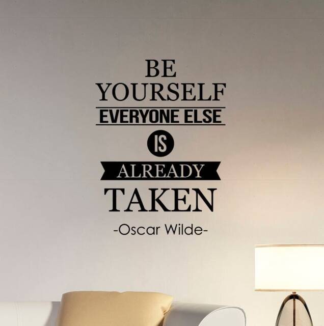 Be Yourself Everyone Else Is Taken Oscar Wilde Quote Wall Decal Vinyl Sticker Lettering Saying Office Decor Inspirational Gift Poster Wq1 - image 1