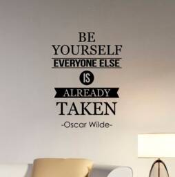 Be Yourself Everyone Else Is Taken Oscar Wilde Quote Wall Decal Vinyl Sticker Lettering Saying Office Decor Inspirational Gift Poster Wq1 - thumbnail 1